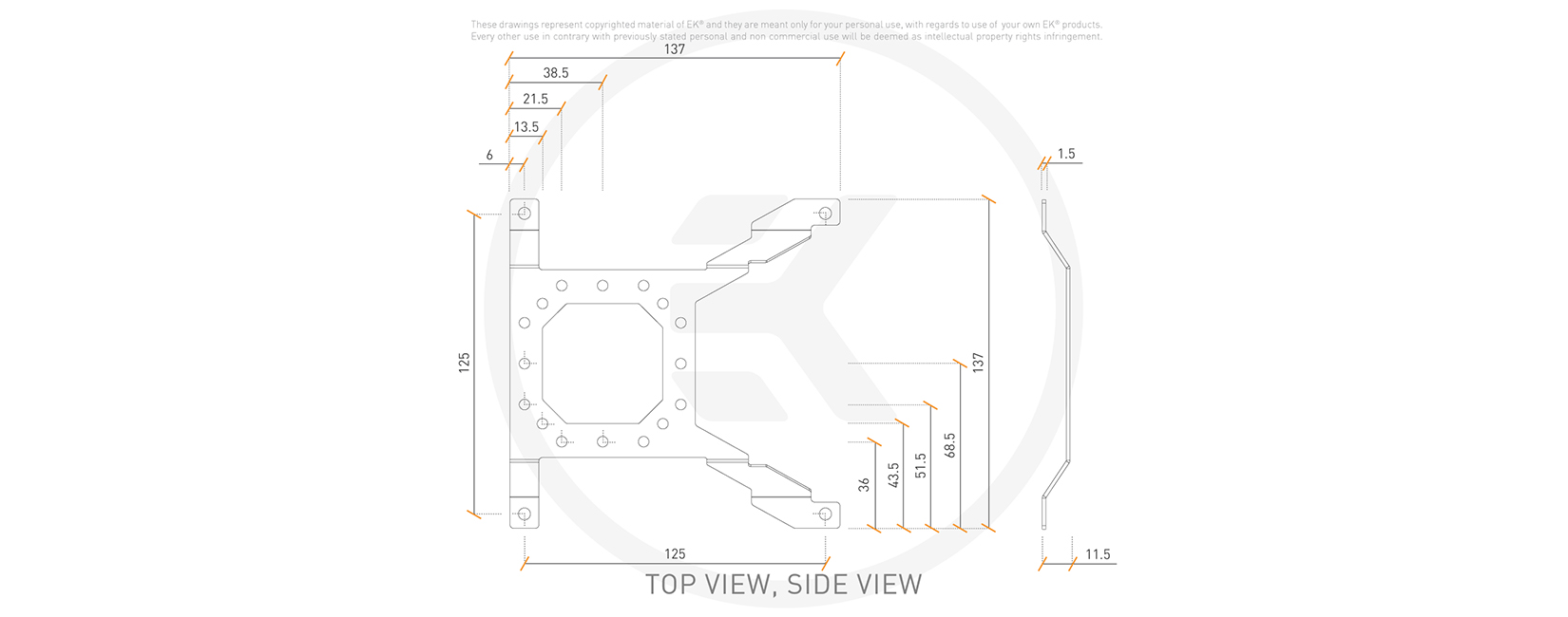 EK-Loop Uni Pump Reservoir Bracket - 140mm